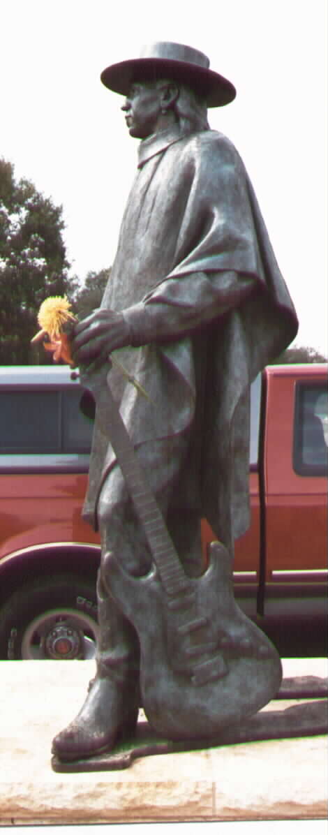 The STEVIE RAY VAUGHAN MEMORIAL STATUE Located in a waterfront park in Austin, Texas 